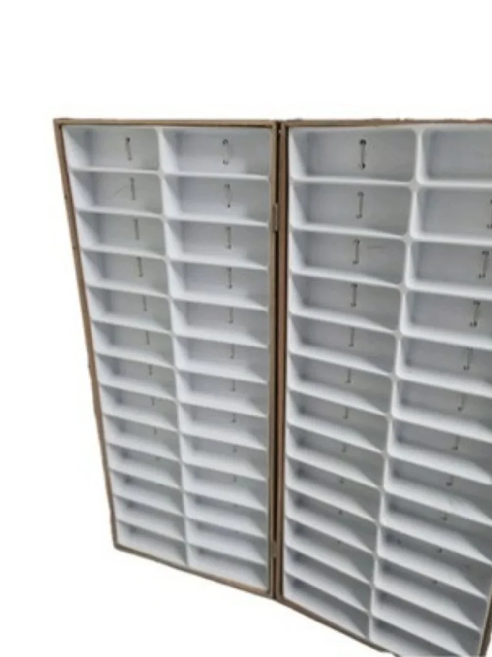 Vintage Folding Optical Sales Rep Display Case 144 Slot Eyeglass Sunglasses Wood